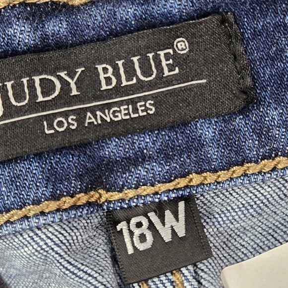 Judy Blue Women Jeans 18W Denim Wide-Leg JB82593DK-PL  Distressed - Picture 3 of 16